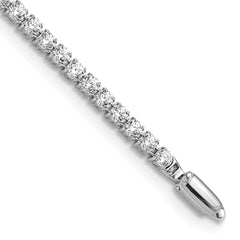 14k White Gold 3 1/5 carat Lab Grown Diamond VS/SI+ G+ Round Tennis Bracelet