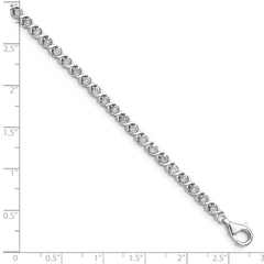 14k White Gold 1/4 carat Lab Grown Diamond VS/SI+ G+ 7 inch Fancy Tennis Bracelet