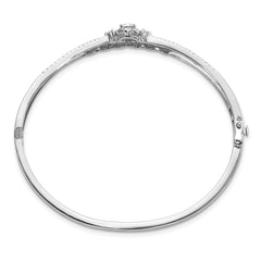 14k White Gold 1 carat Lab Grown Diamond VS/SI+ G+ Double Strand Infinity and Round Bangle Bracelet