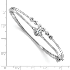 14k White Gold 1 carat Lab Grown Diamond VS/SI+ G+ Double Strand Infinity and Round Bangle Bracelet