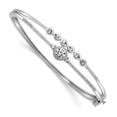 14k White Gold 1 carat Lab Grown Diamond VS/SI+ G+ Double Strand Infinity and Round Bangle Bracelet