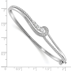 14k White Gold 1/2 carat Lab Grown Diamond VS/SI+ G+ Swirl Bangle Bracelet