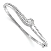 14k White Gold 1/2 carat Lab Grown Diamond VS/SI+ G+ Swirl Bangle Bracelet