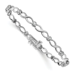 14k White Gold 1/2 carat Lab Grown Diamond VS/SI+ G+ 7.25 inch Infinity Bracelet