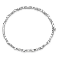 True Origin 14K White Gold 2 1/6 carat Lab Grown Diamond VS+ F+ 7 in Complete Link Bracelet
