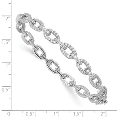 True Origin 14K White Gold 2 1/6 carat Lab Grown Diamond VS+ F+ 7 in Complete Link Bracelet