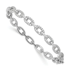 True Origin 14K White Gold 2 1/6 carat Lab Grown Diamond VS+ F+ 7 in Complete Link Bracelet