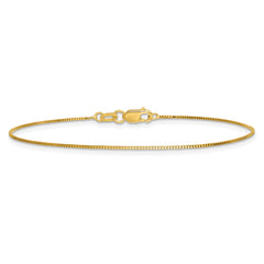 14K 7 inch .7mm Box with Lobster Clasp Bracelet