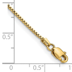 14K 9 inch .95mm Box with Lobster Clasp Anklet