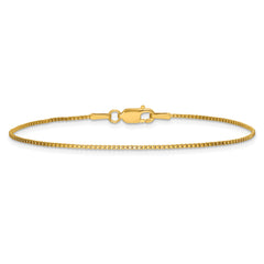 14K 9 inch 1mm Box with Lobster Clasp Anklet