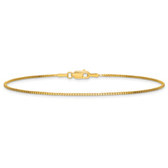 14K 9 inch 1.05mm Box with Lobster Clasp Anklet