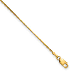 14K 9 inch 1.05mm Box with Lobster Clasp Anklet