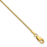 14K 9 inch 1.1mm Box with Lobster Clasp Anklet