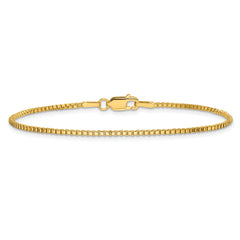 14K 9 inch 1.5mm Box with Lobster Clasp Anklet