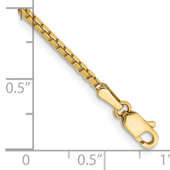 14K 9 inch 1.5mm Box with Lobster Clasp Anklet