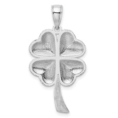 14K White Gold Polished 4-Leaf Clover Charm
