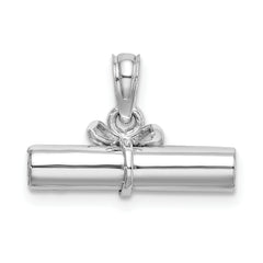 14K White Gold 3-D DIPLOMA Rolled Up Charm