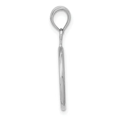 14k White Gold 3D Polished Peace Sign Charm