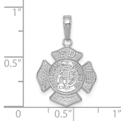 14K White Gold Small St. Florian Badge Pendant