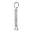 14K White Gold Polished Solid 3-D Trumpet Pendant