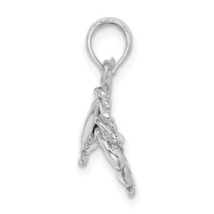 14K White Gold Stone Crab Charm