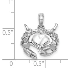 14K White Gold Stone Crab Charm