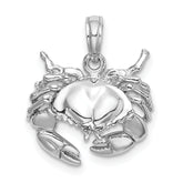 14K White Gold Stone Crab Charm