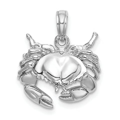 14K White Gold Stone Crab Charm