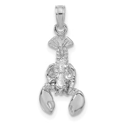 14k White Gold Moveable Lobster Pendant
