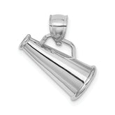 14K White Gold 3-D Megaphone Charm