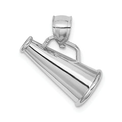 14K White Gold 3-D Megaphone Charm