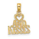 14k HEART AND KISSES Charm