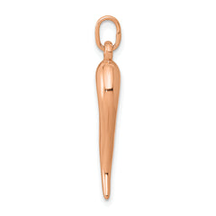 14k Rose Gold 3D Italian Horn Charm