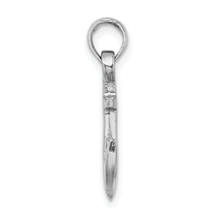 14k White Gold Anchor Pendant