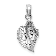 14K White Gold Conch Shell Charm