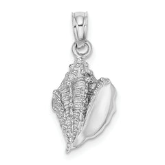 14K White Gold Conch Shell Charm