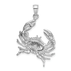 14K White Gold Stone Crab w/Claw Extender Charm