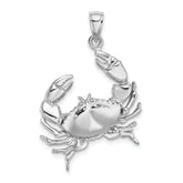 14K White Gold Stone Crab w/Claw Extender Charm