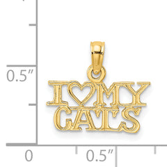 14k I HEART MY CATS Charm