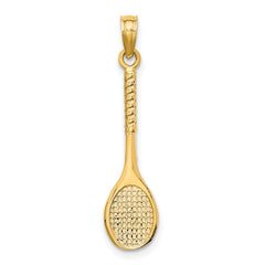 14k 3-D Tennis Racquet Charm