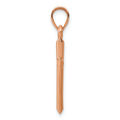 14k Rose Gold Polished Hollow Cross Pendant