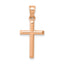 14k Rose Gold Polished Hollow Cross Pendant