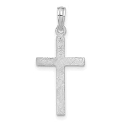 14K White Gold Latin Cross Pendant