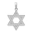 14K White Gold Textured Star Of David Charm - Sophia Jewelers
