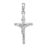 14K White Gold Stick Style Crucifix Pendant