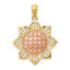 Sunflower Pendant in 14K Two-Tone Gold, Diamond-Cut - Sophia Jewelers