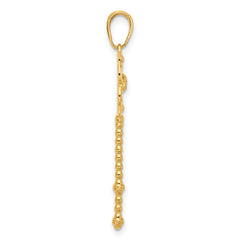 14k and White Rhodium D/C Floral Key Pendant