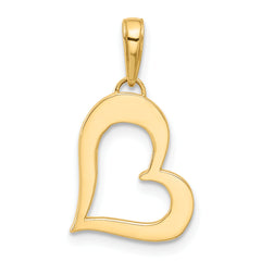 14k and White Rhodium D/C Heart Pendant