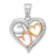 14K Tri-color Diamond-cut Hearts Pendant