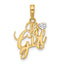 14k and White Rhodium D/C Heart It's A Girl Pendant